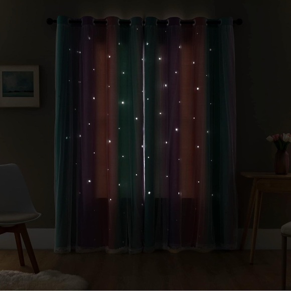 Rainbow Blackout Curtains for Kids Room - Picture 2 of 5